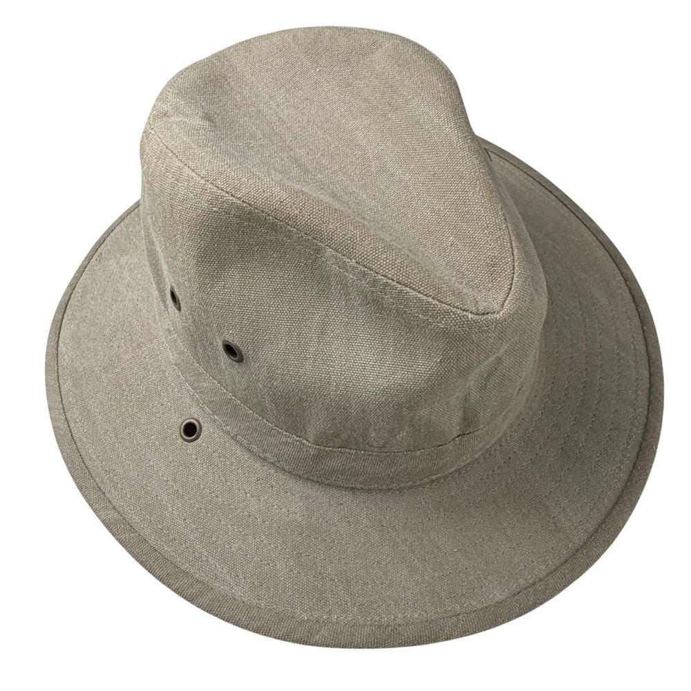 Orvis Tan Canvas Safari Fedora Hat Made in USA One Size Outdoors Gorpcore